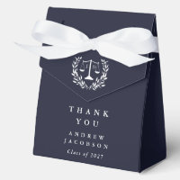 Dark Navy JD Law Scales+Laurel Graduation