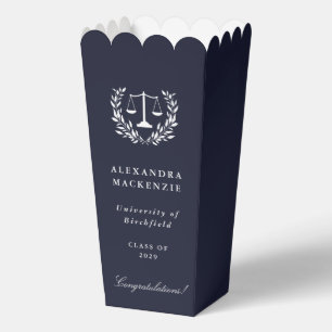 Dark Navy Law Scales + Laurel Wreath Graduation Favour Box