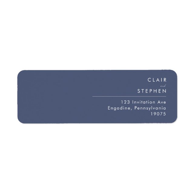 Dark Navy Return Address Label (Front)