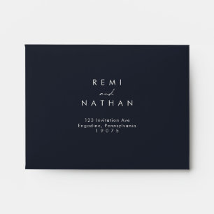 Dark Navy Self Addressed RSVP Envelope