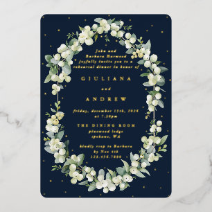 Dark Navy Snowberry+Eucalyptus Wedding Rehearsal