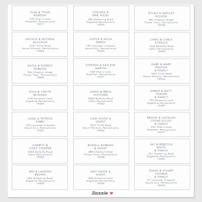 Dark Navy Wedding Guest Address labels (Sheet)