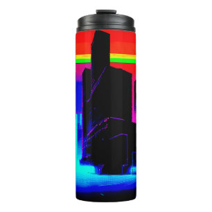Dark Neon City 502 Retro Thermal Tumbler