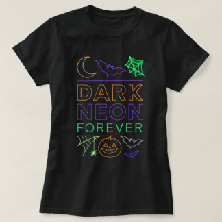 Dark Neon Forever | Halloween Pumpkin Bats. T-Shirt