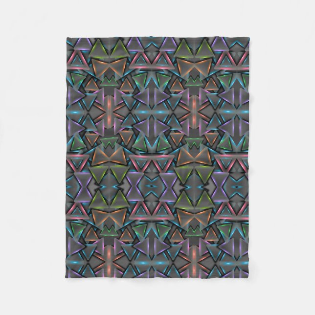 Dark Neon Geometric Blanket (Front)
