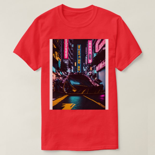 Dark Neon Sports  in Japanese Neon City 4 T-Shirt (Design Front)