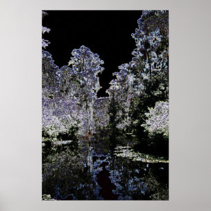 Dark Neon Swamp Poster by James W. Fatherree