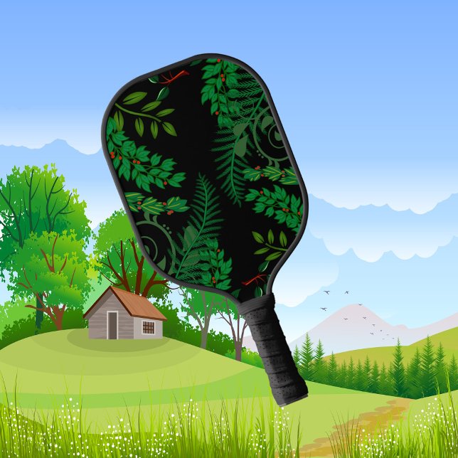   Dark Night Greenery Bush Botanical Green Foliage Pickleball Paddle (Dark Night Greenery Bush Botanical Green Foliage Pickleball Paddle)