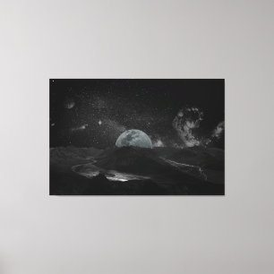 Dark Night Moon Light Fantasy Landscape Canvas Print