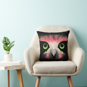 Dark Night Owl Illustration Cushion