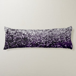 Dark Night Purple Black Silver Glitter #1 #shiny Body Cushion