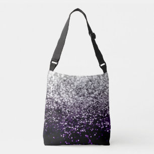 Dark Night Purple Black Silver Glitter #1 #shiny Crossbody Bag