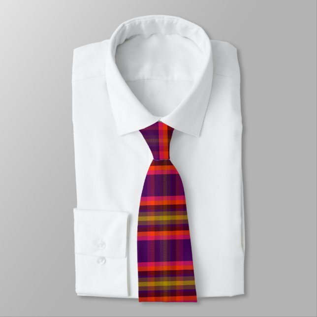 Dark Nouveau Plaid NRB Tie (Tied)