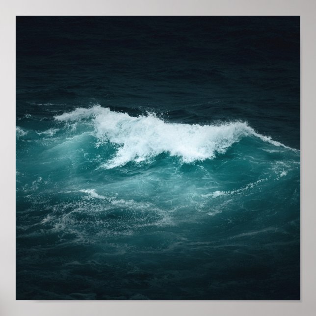 Dark Ocean Wave Art Design Poster (Front)