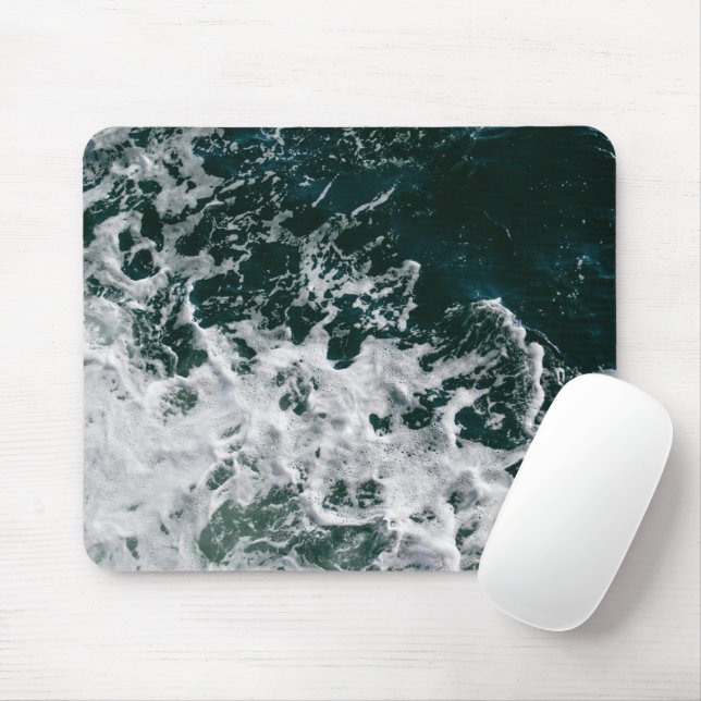 Dark Ocean Waves Mouse Pad (With Mouse)