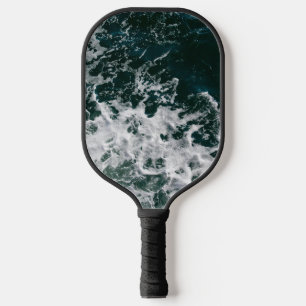 Dark Ocean Waves Pickleball Paddle