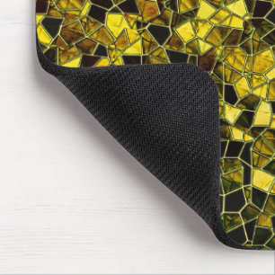 Dark ochre an yellow mosaic, option line splitting mouse pad