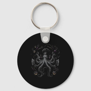 Dark octopus chef halloween horror cooking graphic key ring