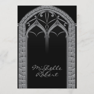 Dark Offbeat Gothic Themed Wedding Invitation