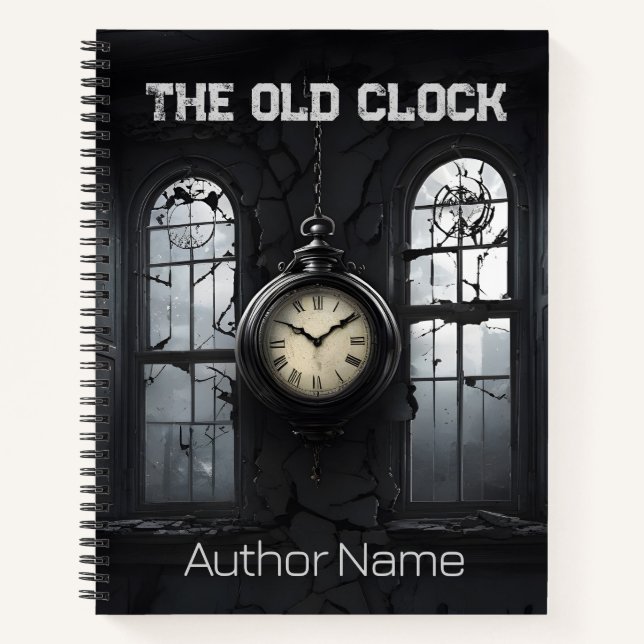 Dark Old Clock Book Cover Inspiration Notebook (Front)