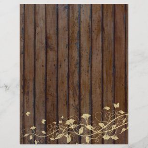 Dark Old Wood Wedding Program