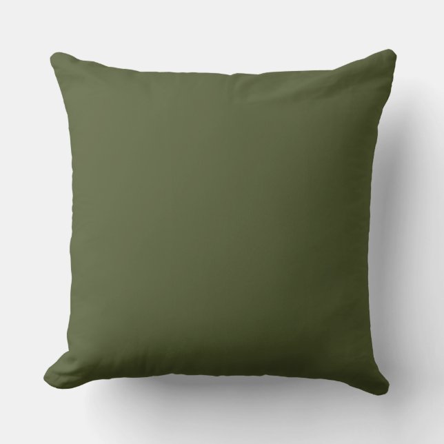 Dark Olive Army Green Modern Colour Only 4 Cushion (Front)