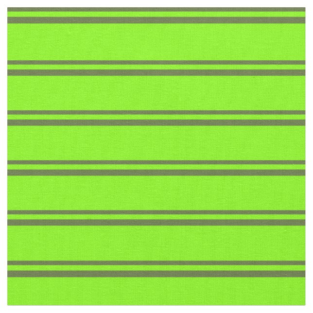Dark Olive Green and Chartreuse Coloured Lines Fabric (Close Up)
