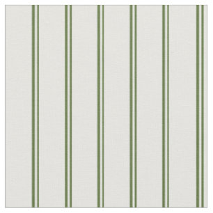 Dark Olive Green and Mint Cream Striped Pattern Fabric