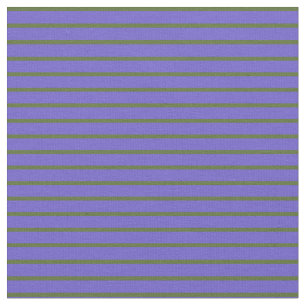 Dark Olive Green and Slate Blue Coloured Stripes Fabric