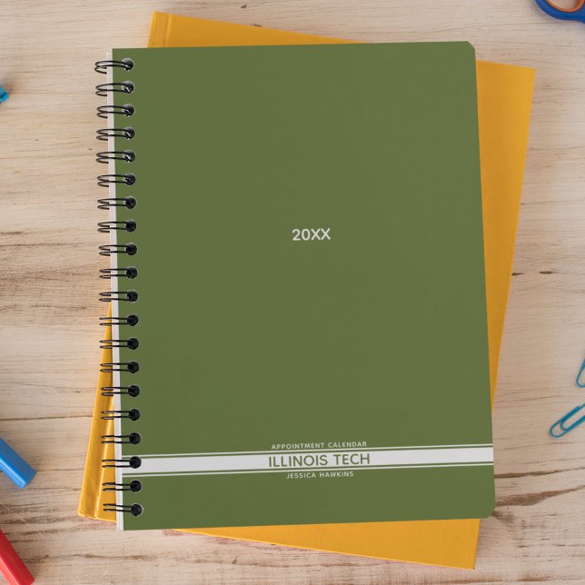 Dark Olive Green Bottom Stripe Spiral Weekly Planner (Creator Uploaded)