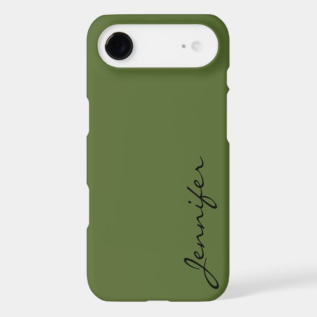 Dark olive green colour background Case-Mate iPhone case (Back)