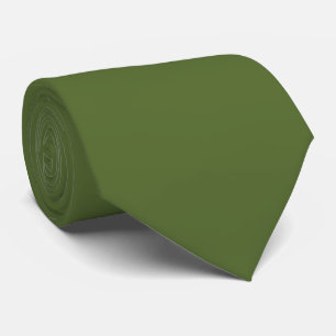 Dark Olive Green Colour Solid Plain Tie