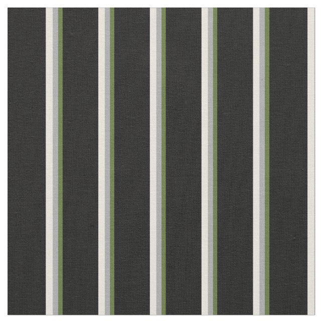 Dark Olive Green, Dark Grey, Beige, and Black Fabric (Close Up)