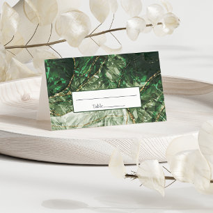 Dark Olive Green Gemstone Place Card