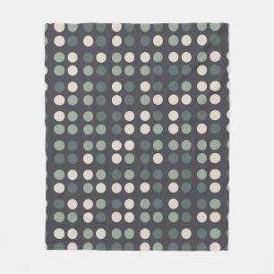 Dark Olive Green Geometric Pattern  Boho Fleece Blanket