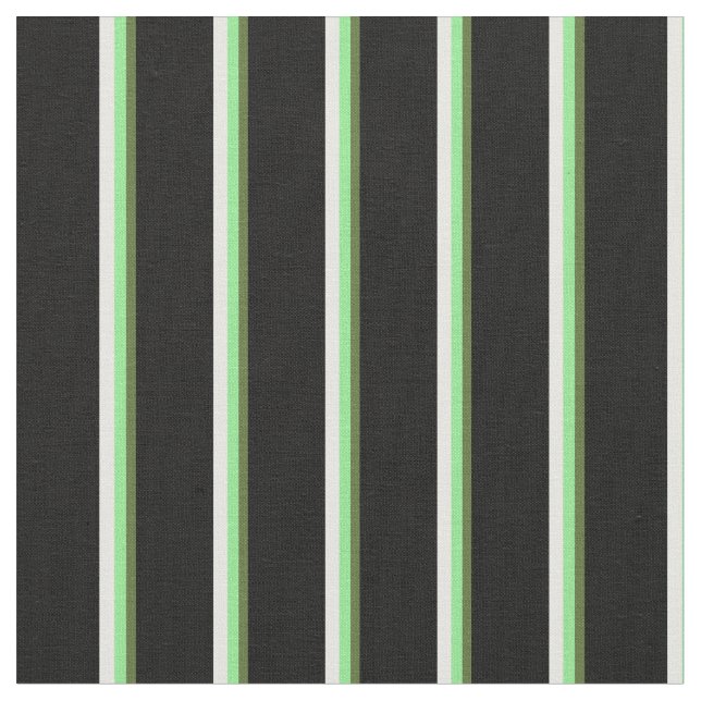 Dark Olive Green, Light Green, Mint Cream & Black Fabric (Close Up)