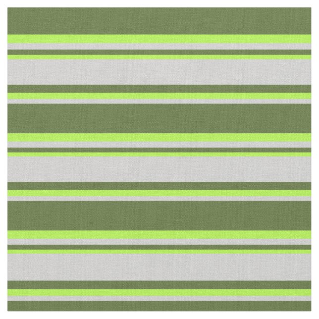 Dark Olive Green, Light Grey & Light Green Coloure Fabric (Close Up)