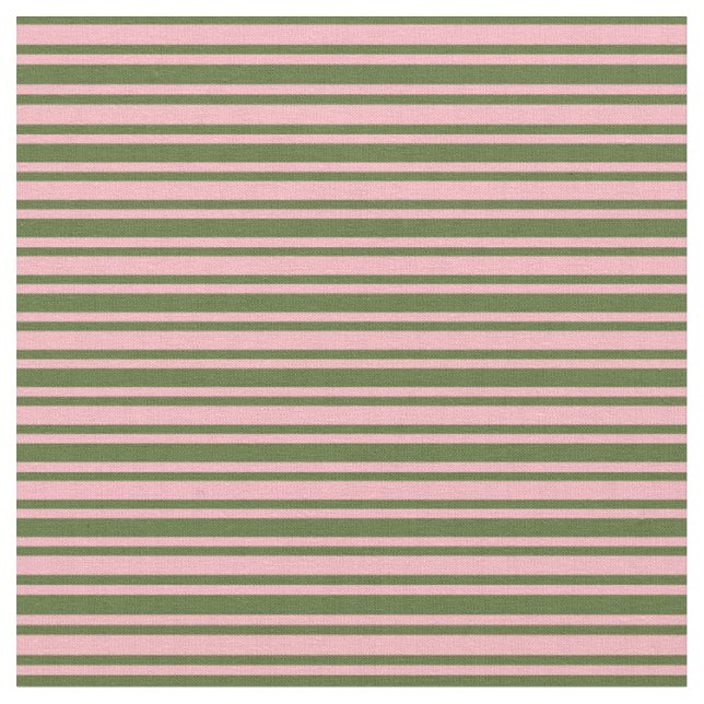 Dark Olive Green & Light Pink Coloured Lines Fabric (Close Up)