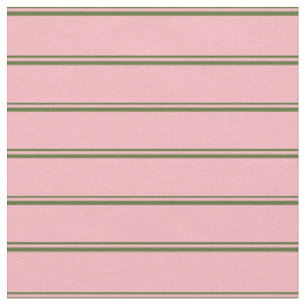 Dark Olive Green & Light Pink Stripes Fabric