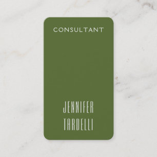 Dark Olive Green Modern Elegant Business Card