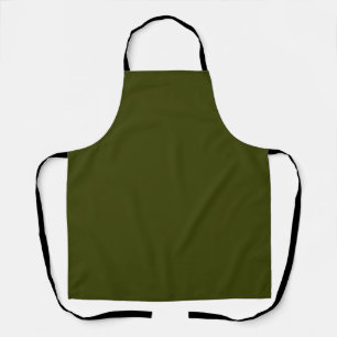 Dark olive green solid colour apron
