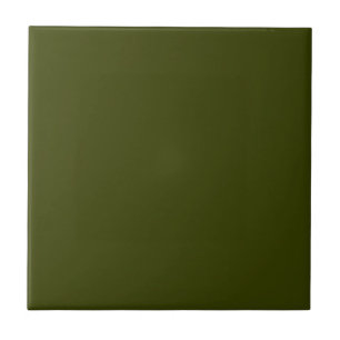 Dark olive green solid colour ceramic tile