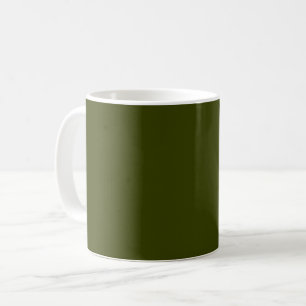 Dark olive green solid colour coffee mug