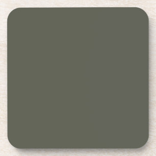 Dark Olive Green Solid Colour - Colour - Hue Coaster