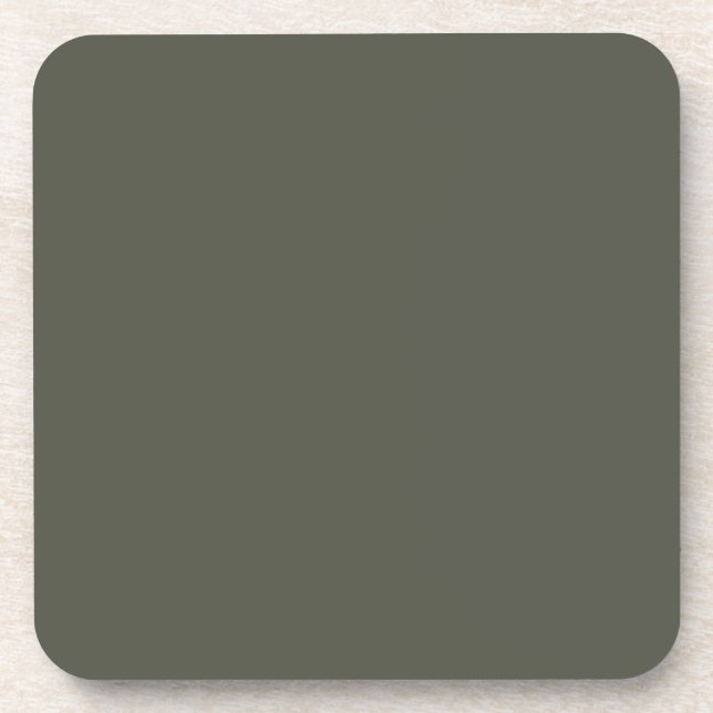 Dark Olive Green Solid Colour - Colour - Hue Coaster (Front)