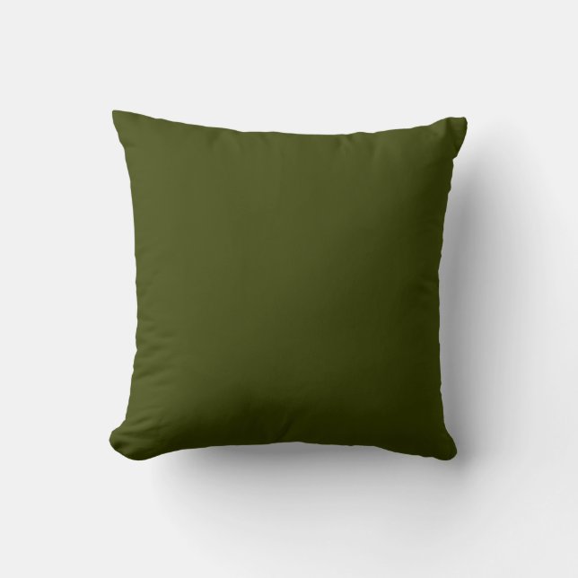 Dark olive green (solid colour) cushion (Front)