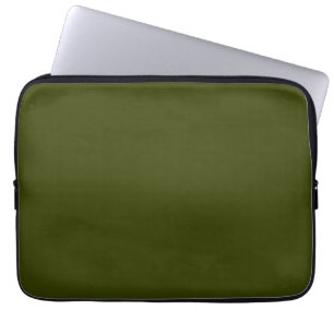 Dark olive green solid colour laptop sleeve