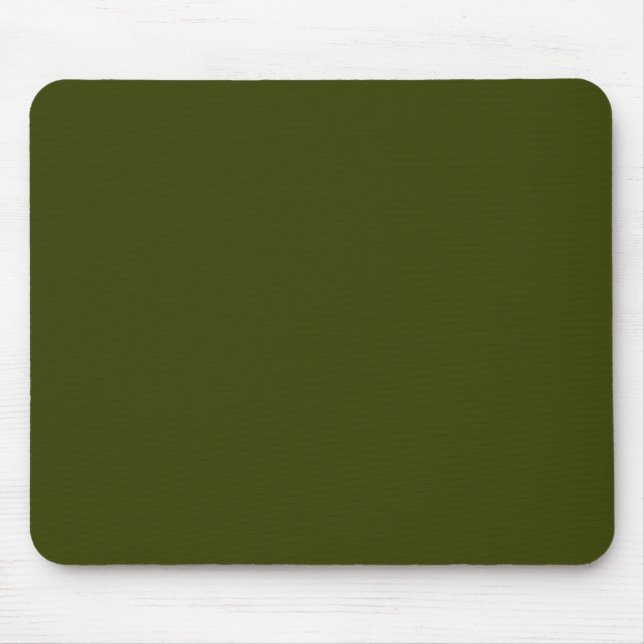 Dark olive green solid colour mouse pad (Front)
