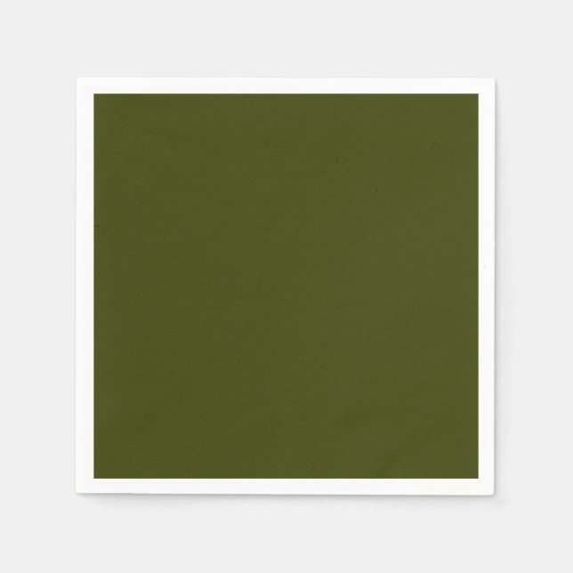 Dark olive green solid colour napkin (Front)