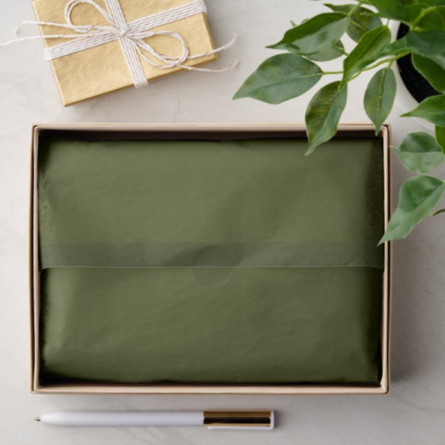 Dark olive green solid colour tissue paper (Gift)